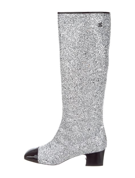 chanel glitter boots